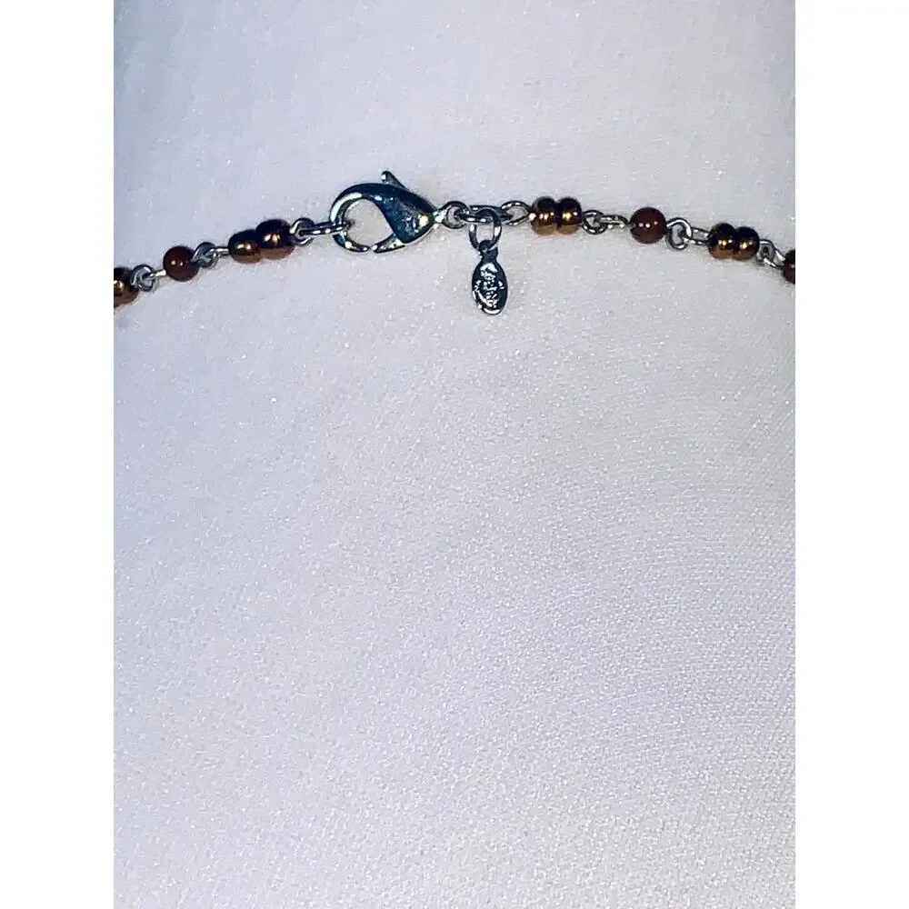 Premier Designs Root Beer Art Glass Earth Tone Beaded Statement Necklace